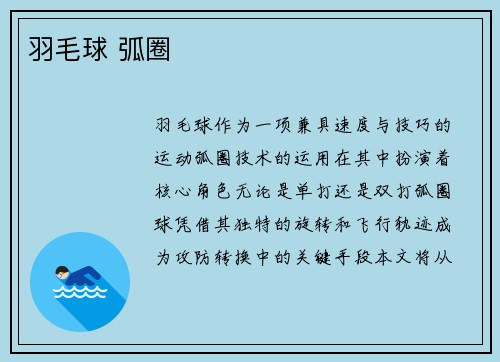 羽毛球 弧圈